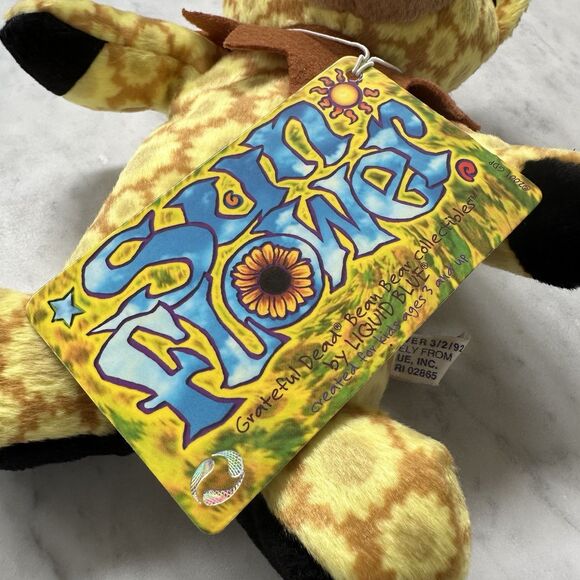 Grateful Dead Sunflower Bean Bear 7" Plush w/ Tag Dancing Bear Liquid Blue - Picture 10 of 13